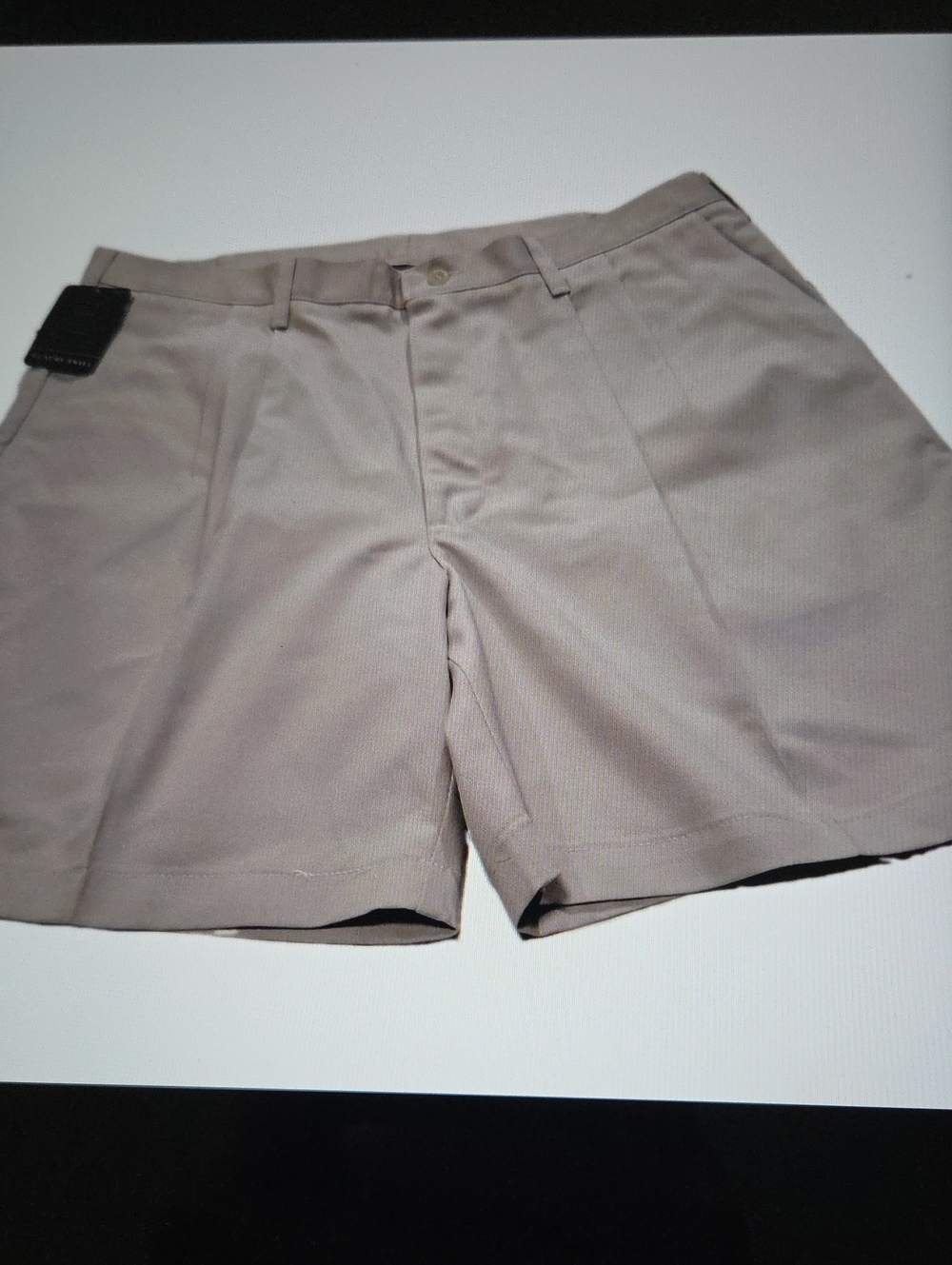 Men's Pleated Shorts in Light Taupe Size 38  Waist.7 In Inseam